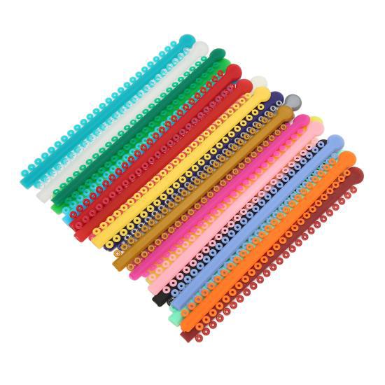 20 proužků kravatový PU elastický vícebarevný kroužek