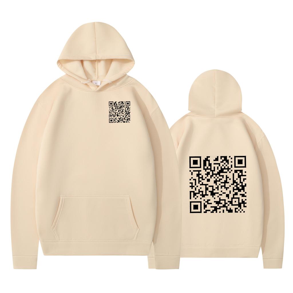 Cross-border Hoodies, New Printed Styles, QR Code Scans, Loose Men's and Women's Hoodies