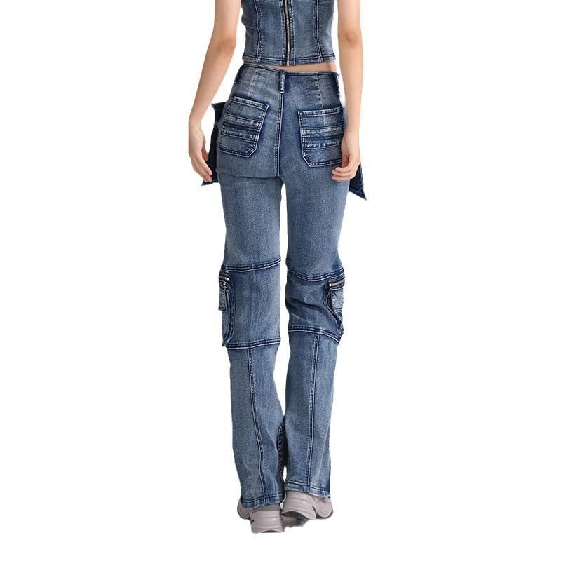 2025 Women's Japanese Retro High-Waist Patchwork Jeans