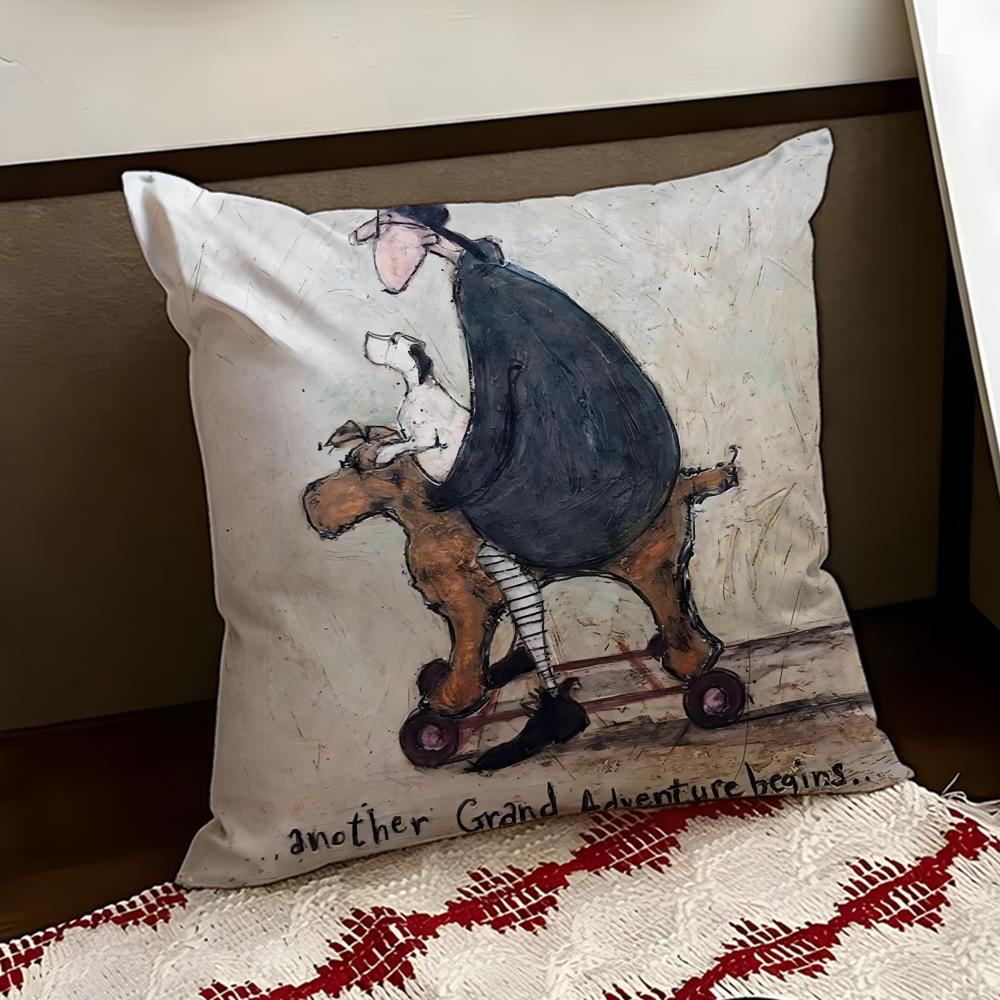 Painting SSam Toft Art Cushion Cover Reversible Soft Durable Pillow Cover Home Car MultiScene Use for Daily Comfort