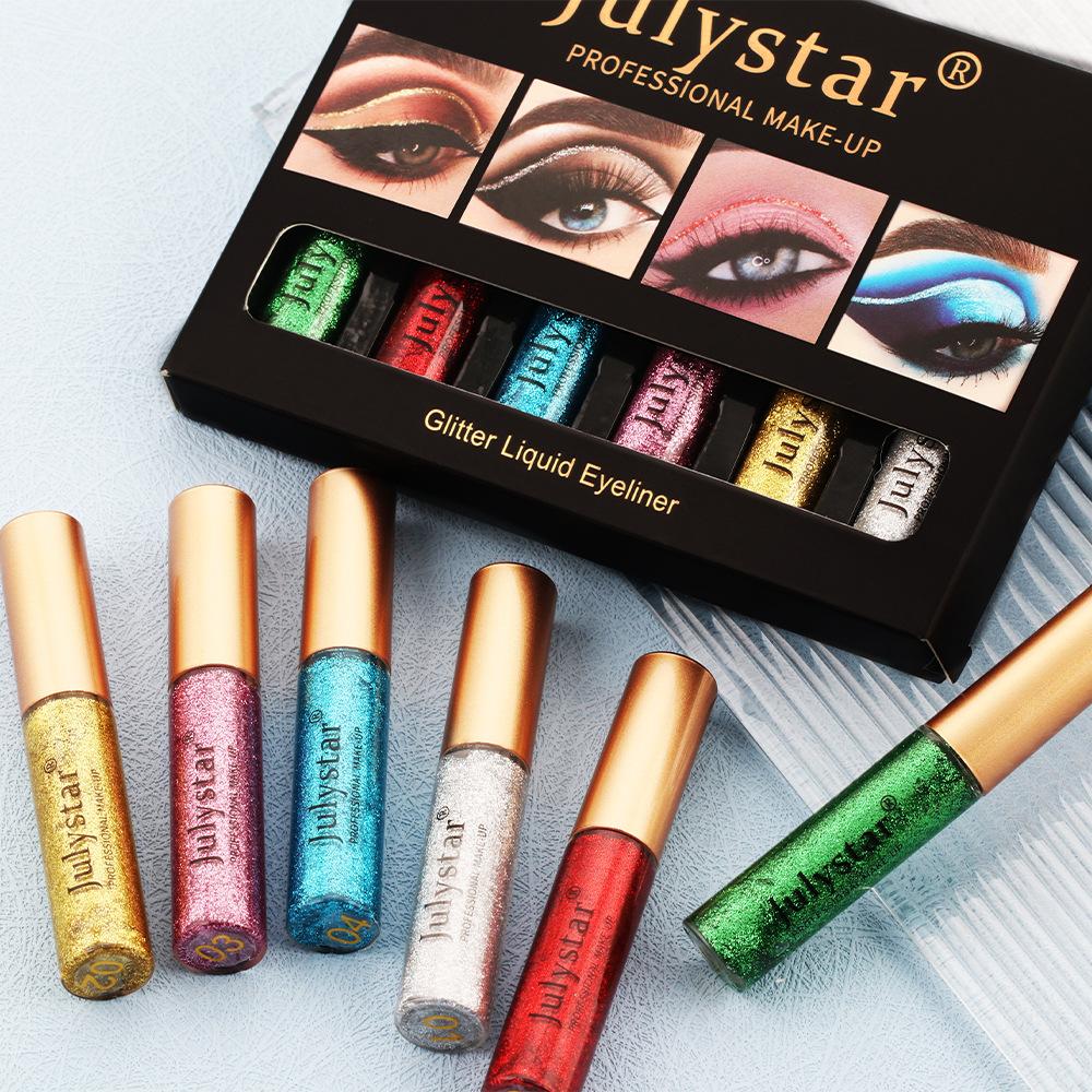 JULYSTAR Color Pearlescent Liquid Eyeliner Does Not Smudge Liquid Eyeliner Set Eyeliner Liquid Pen Waterproof