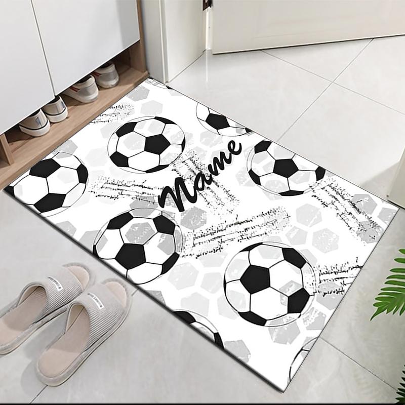 Benutzerdefinierter Fußball-Teppich mit Namen, für Bürostuhl, Wohnzimmer, Schlafzimmer, Küche, Dekor, Geschenke.