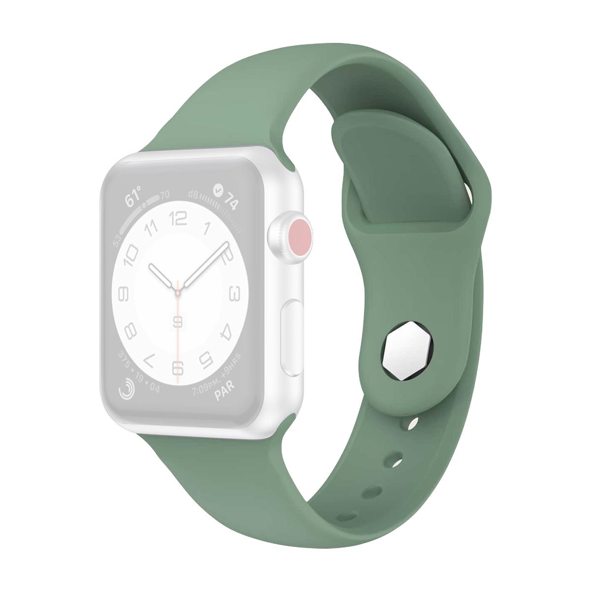 

Silicone Band for Apple Watch Ultra 49mm Adjustable Watch Strap Replacement with Hexagonal Stud Green