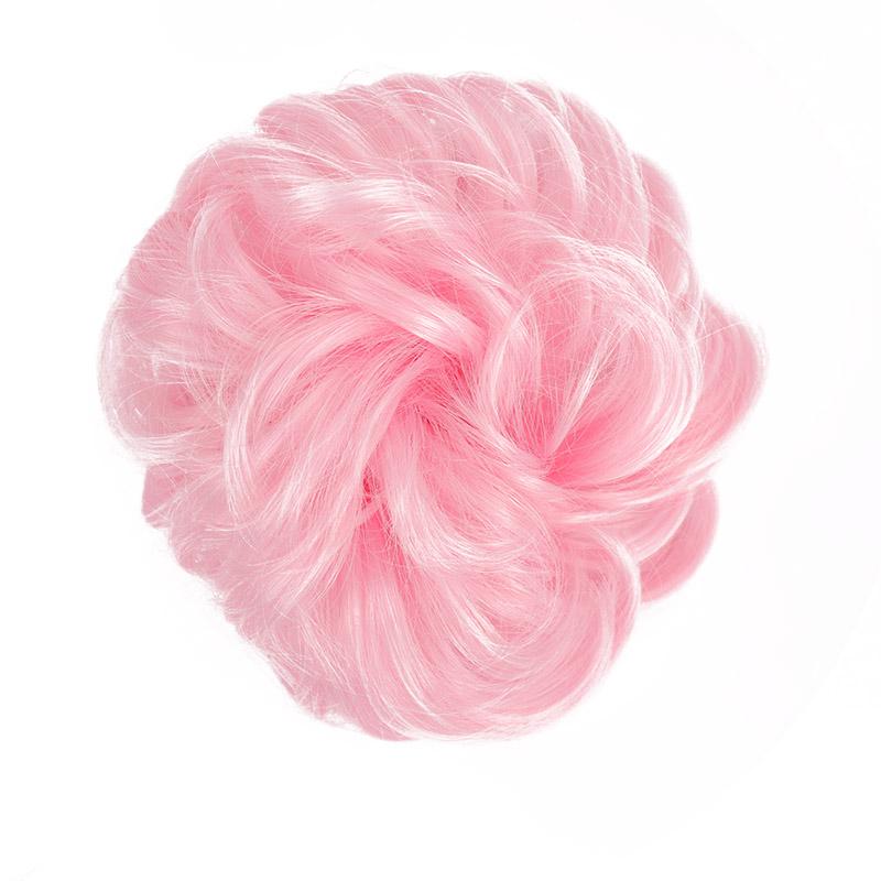 Messy Hair Bun Extensions Rubber Band Synthetic Hair Extension Curly Wavy Messy Synthetic Chignon Scrunchy Updo Hairpiece For Women Girls