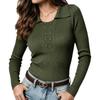 Women's Long Sleeve Button Down Collared Blouse Casual Work Top for Business Everyday Wear