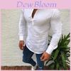 Premium Męska Koszulka z Długim Rękawem V-neck Slim Fit Mięśniowa Casualowe Topy Koszulki Henley