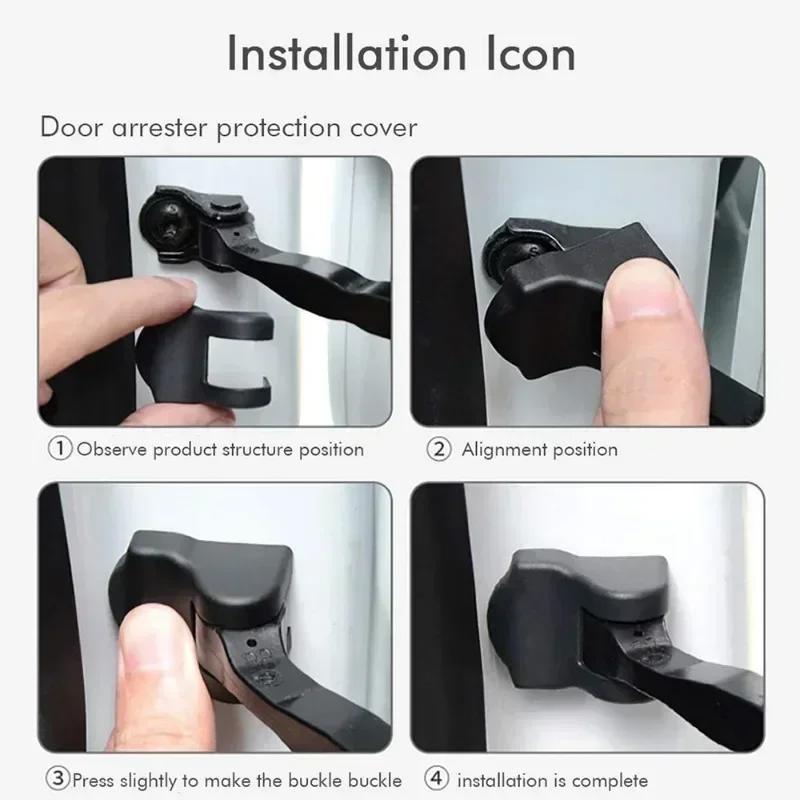8pcs Door Lock Protector Cover for Tesla Model 3/Y/3+ Latches Door Stopper Covers Protection Caps ABS Car Interior Accessories