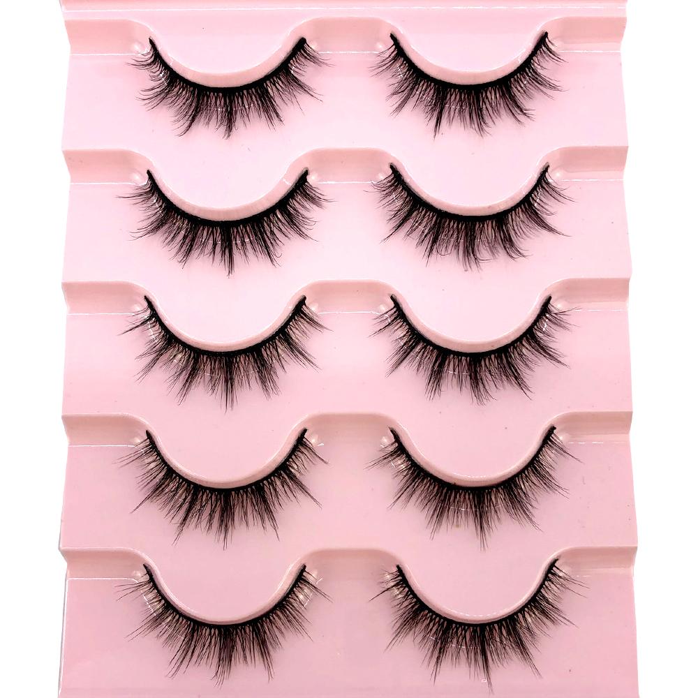 AMSDCN Artificial Mink Short Natural Dramatic False Eyelashes Short Eyelashes 10 Pairs of 3D Eyelash Makeup False Eyelashes