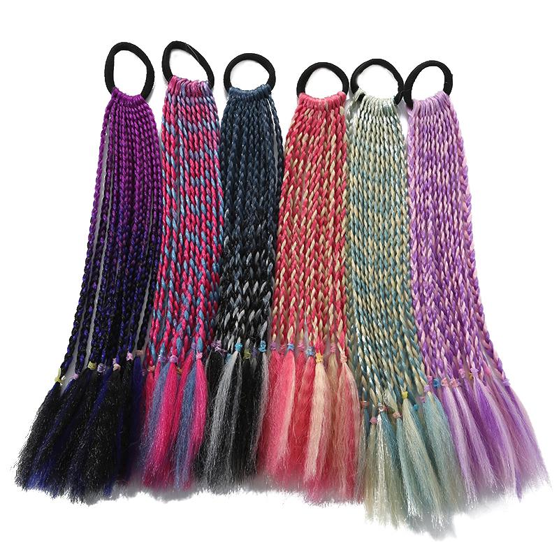 Children'S Wig Ponytail Dirty Braid Ponytail Hair Loop Short Three Braid Ponytai