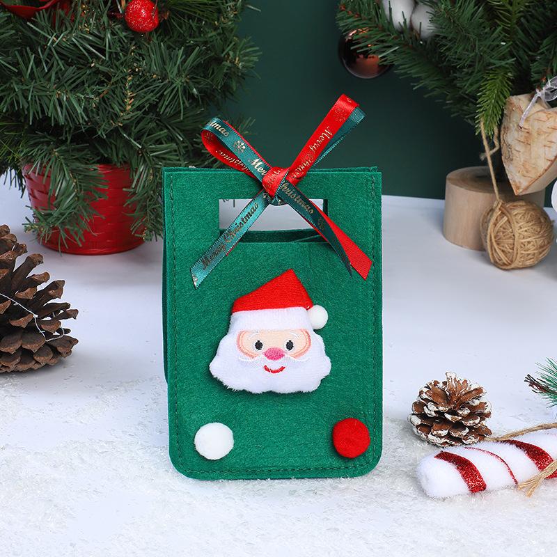 Eco-Friendly Santa Felt Bag Recycled Handbag for Christmas Eve Apple Candy Gift-Easter Promotion