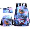 New schoolbag animation three-piece set heat transfer schoolbag small shoulder pencil bag primary and secondary school students backpack