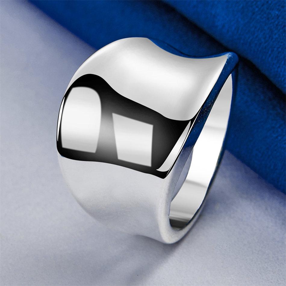 1 Piece Of 925 Sterling Silver 6-10# Polished Wide Ring Fashionable Engagement Accessory Jewelry Gift For Women