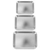 3 Pcs Food Tray Stainless Steel Organizing Trays Decorative Bread Rectangle for Serving Silver Dessert Plate Cake Pan