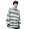 Autumn new long-sleeved loose lazy wind sweater men's knitted sweater top striped men's coat tide