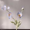 Artificial Poppy Flower - 4 Head Silk Flocked Floral Decoration & Photography Prop