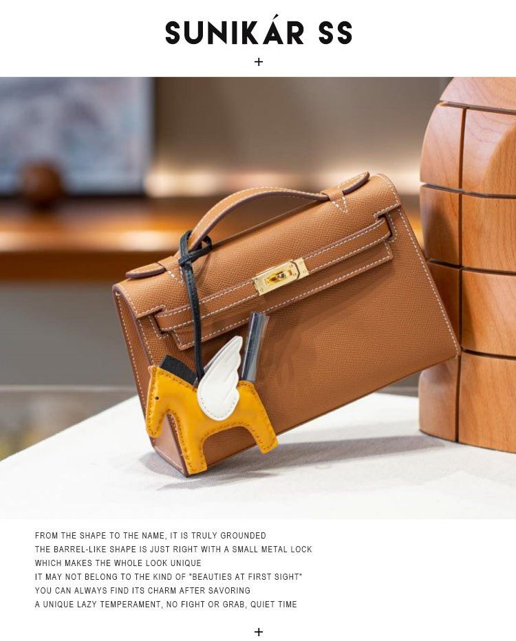 2025 Kabelka Kelly z pravé kůže s potiskem dlaně - Jedno rameno & Crossbody se zlatou přezkou