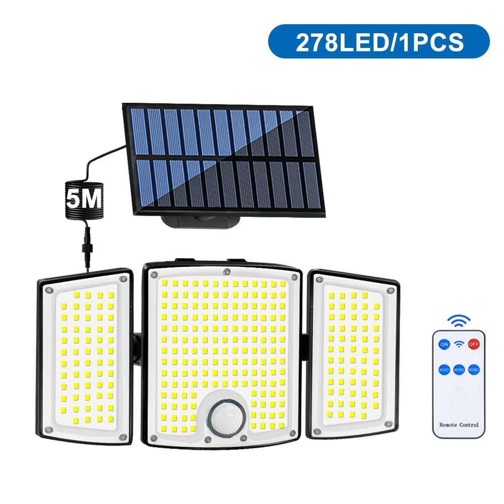 LED Solar Light Outdoor with Motion Sensor Solar Security Light Waterproof LED Floodlight 3 Modes Solar Wall Lamp for Yard Porch