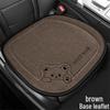 Universal Four-Season Car Seat Cushion - Linen Cartoon Design, Single Piece, Fits Driver or Rear Seat