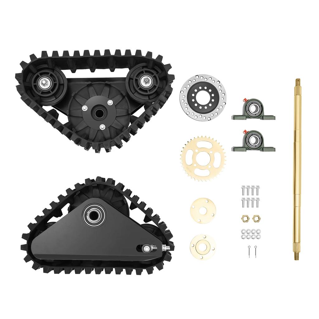 ATV Rear Axle with Rotatable Triangle Wheels,Go Kart Buggy ATV Snow Sand Snowmobile Rear Axle Track Assemly