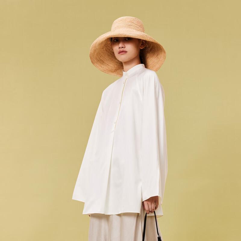 LESS 2024 Spring Casual Drawstring Stand-Collar Shirt
