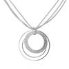 925 Silver Double Round Circle Multilayers Necklace For Women Silver Necklaces Jewelry
