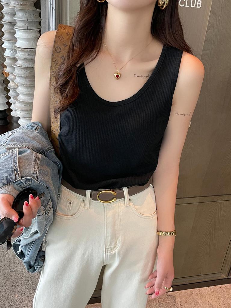 2025 Women's Square Neck Sleeveless Tank Top - Summer Loose Fit