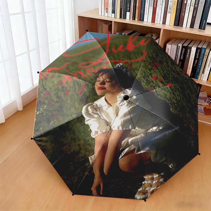 1pc Ayliva Tour Poster Umbrella Portable Folding Umbrella Iron Frame Hole Bone Structure Outdoor Home Umbrella
