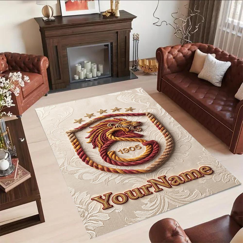Galatasaray Customize Text Floor Rug Office Rug Perfect For Entryway Balcony Kitchen Dormitory Antislip Rug Office Home Decor Wedding Party Gift