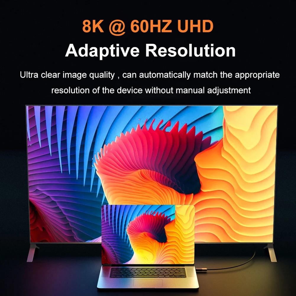 8K HDMI-Compatible 2.1 Magnetic Adapter HDMI-Compatible Magnetic Extension Adapter 8K/60Hz 4K/120Hz 48Gbps for HDTV Laptop