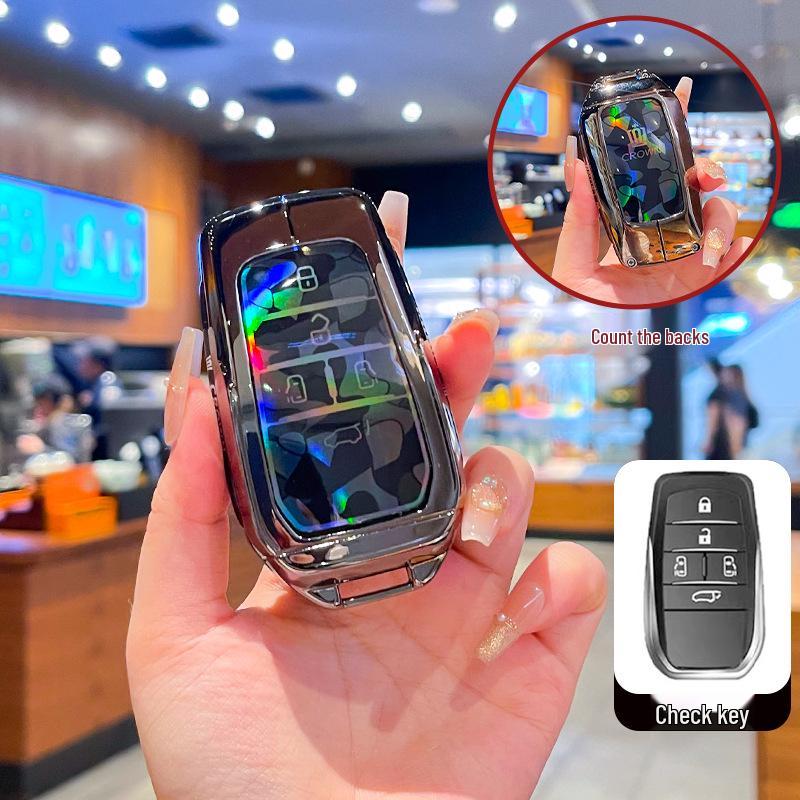 Premium Metal Buckle Full-Cover Key Case for 2024 Toyota Crown Land Cruiser
