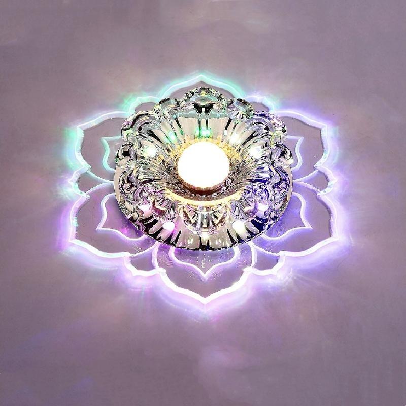 

Современные хрустальные лепестки светодиодный потолочный светильник для коридора, коридора, лестницы, кухни, кафе-бара, комнатный светильник Concealed разноцветный