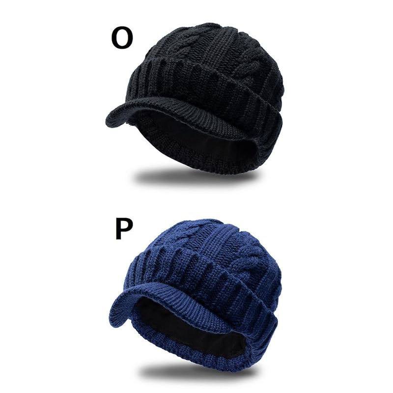 [LTG] knit hat knit cap men's ladies Built-in fleece hat big size normal size With brim beanie watch cap hunting 7986979 (JP, number size, 42.0 cm,
