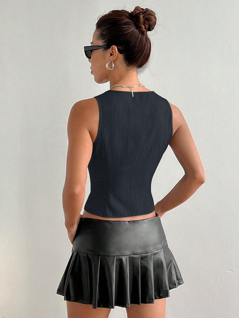 Fashionable And Sexy Lace-up Slim Top