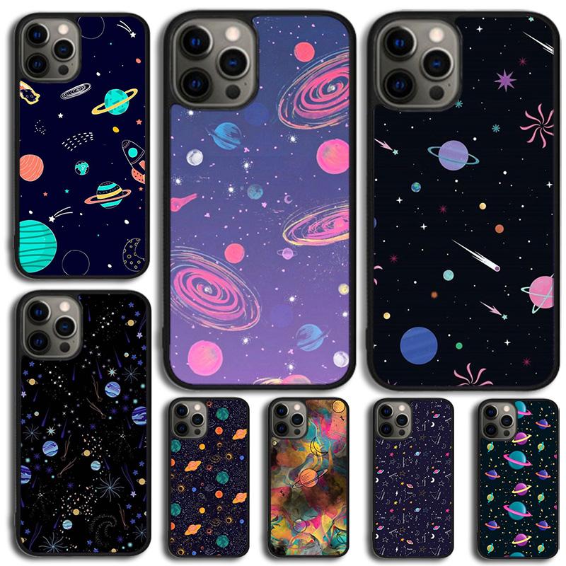 Aesthetic Planet Phone Case For iPhone 17 Air 14 13 12 16Pro Max 15 Plus Max Cover Shell Coque