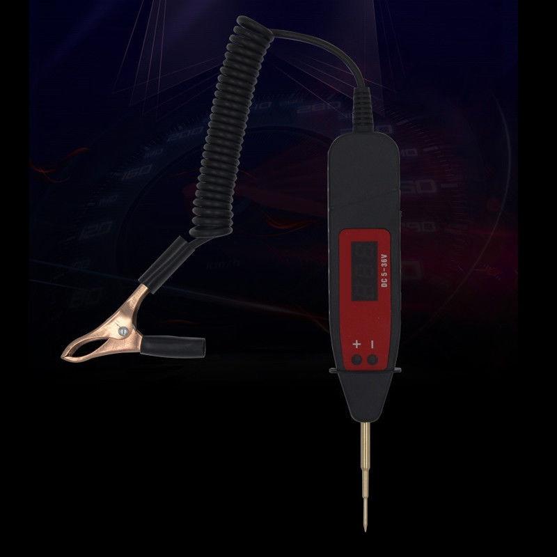 

Міцний 5-36 В автомобільний РК-дисплей Цифрова електрична напруга Випробувальна ручка Детектор безконтактного тестера Аксесуар світлодіодне світло чорний