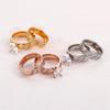 Kalon Japanese-Korean Minimalist Titanium Steel Couple Rings - 18K Gold Textured Diamond Wedding Bands