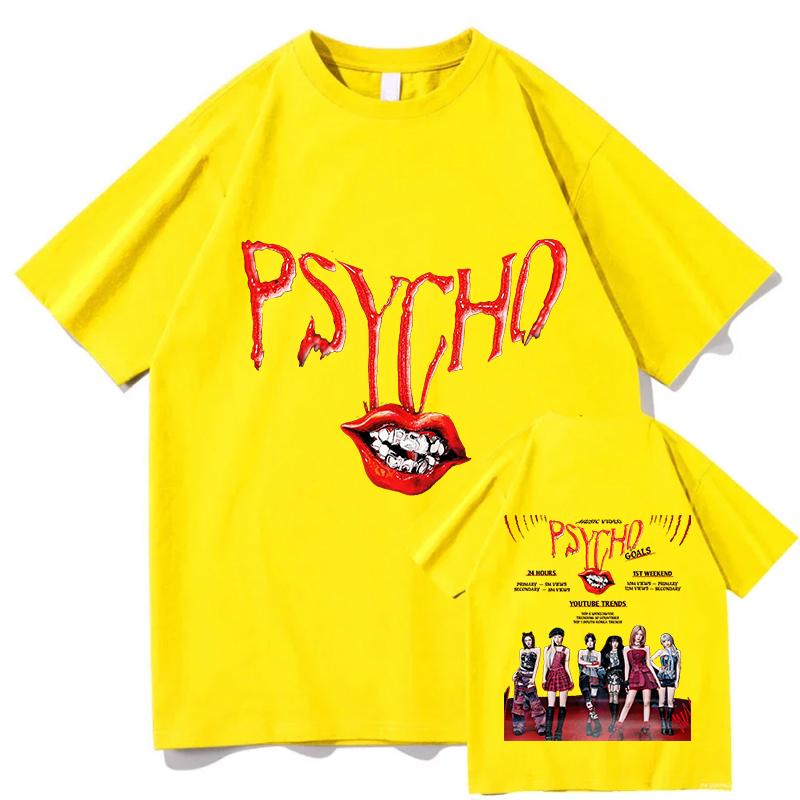 BABYMONSTER PSYCHO T-shirt 100% Coton T-shirt Graphique Hauts Tendance T-shirts Manches Courtes Col Rond Unisexe Confort Vêtements Doux
