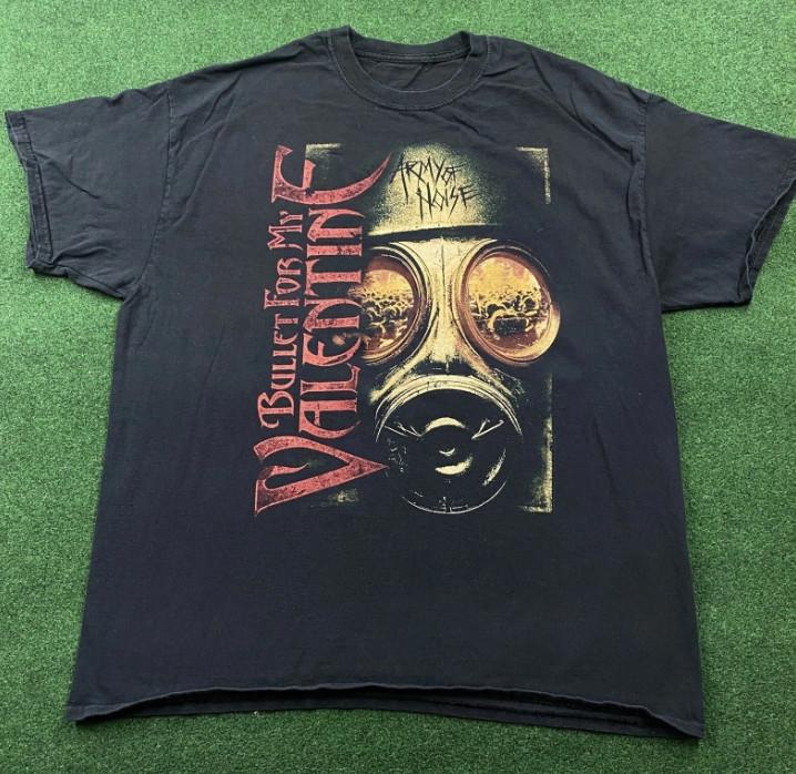 Vintage Bullet For My Valentine Shirt Mens Black Y2K Tour Rock Band Tee M