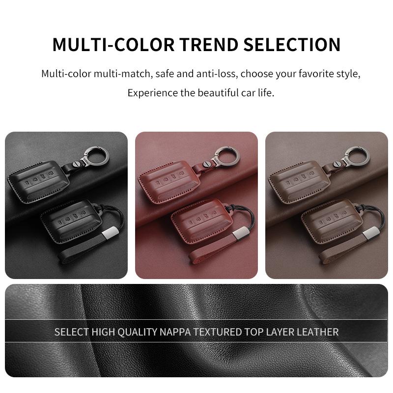 Car Remote Key Fob Case Cover Protector Shell Bag For Great Wall Gwm Wey Tank 300 500 Tank300 Tank500 Keychain Leather Accessory