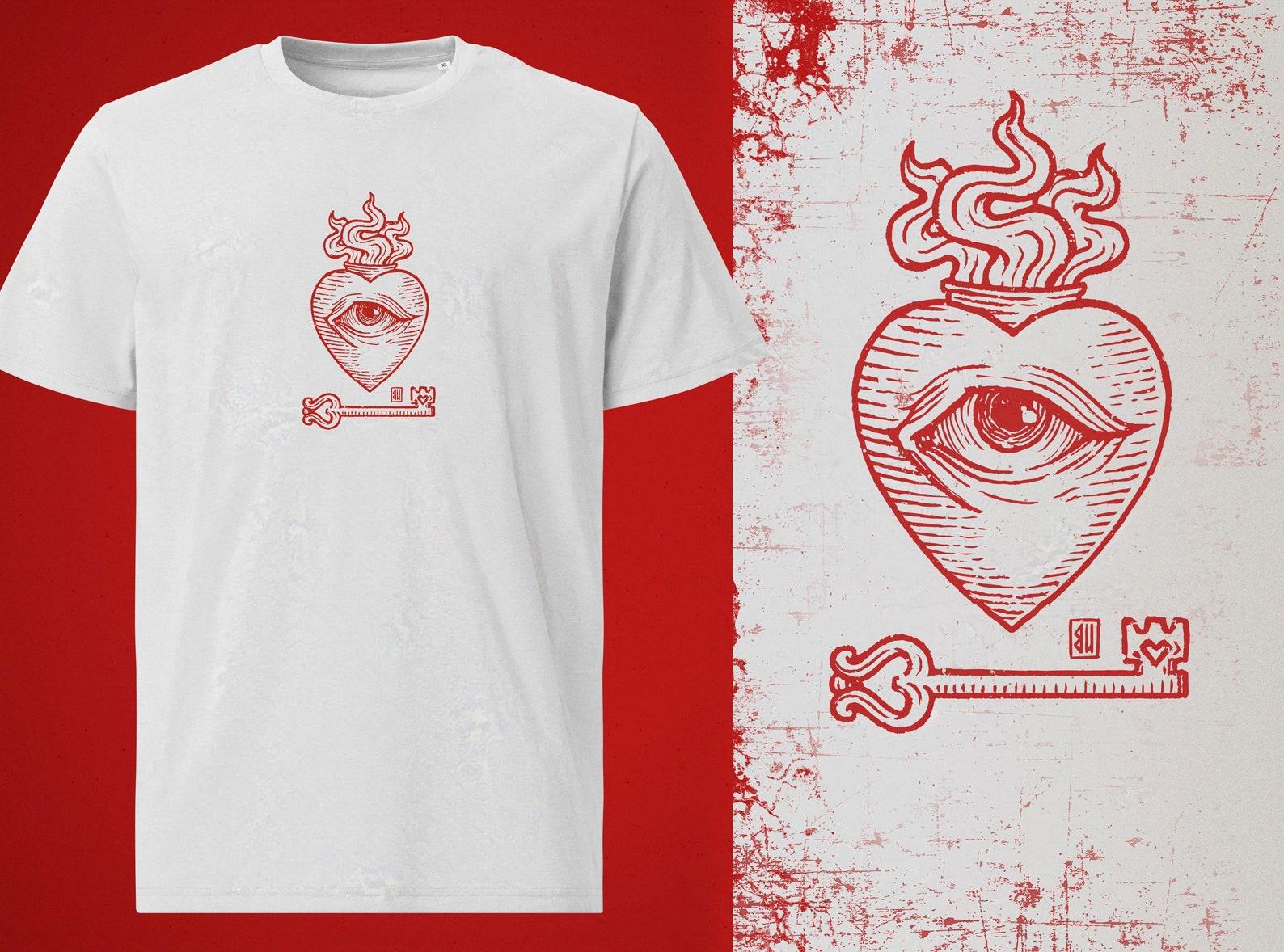 Flaming Heart T-Shirt L