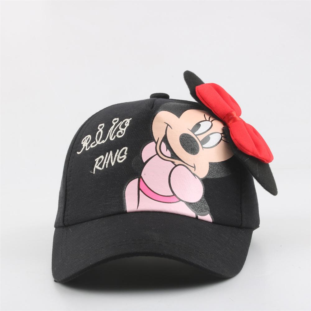 Disney Mickey and Minnie Baseball Cap Sun Protection Breathable Knitted Sun Hat Outdoor Casual Style Crochet Baseball Cap