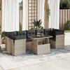 VidaXL Garden Lounge Set 8 Pcs with Light Grey Cushions Wicker 3326123