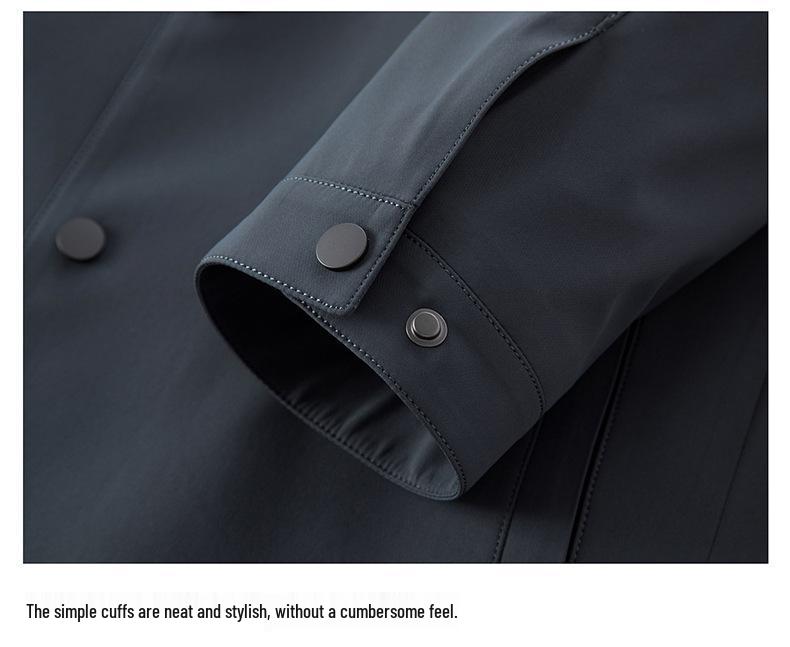 2025 Men's Spring/Autumn Business Jacket - Middle-Aged Fashion, Solid Color Lapel, Outdoor Administrative Style