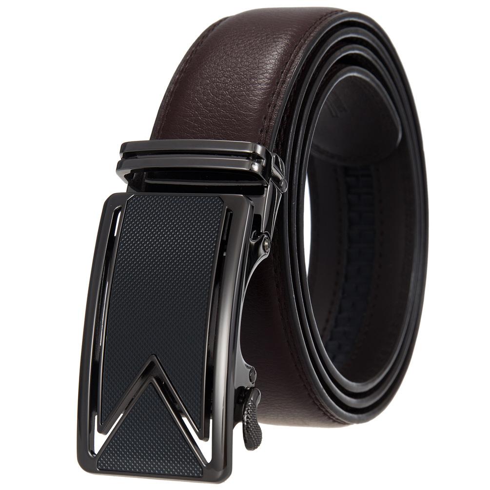 Men'S Belt Two-Layer Cowhide Automatic Buckle Belt, Business Belt Ly180-242-1