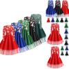 Stylish Women's Christmas Costume Midi Dress With Charming Santa Bow And Elegant A-line Design