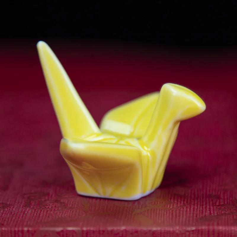Ceramic Pen Rest Writing Brush Holder Chinese Calligraphy Paper Cranes Pen Holder for Watercolor Ink Painting Office Supplies