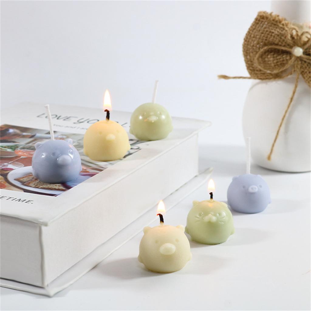 Handmade Mirror Pendant Mold for Making Chickens and Bear Quality Silicone Epoxy Mold Animal Pendants DIY Candle