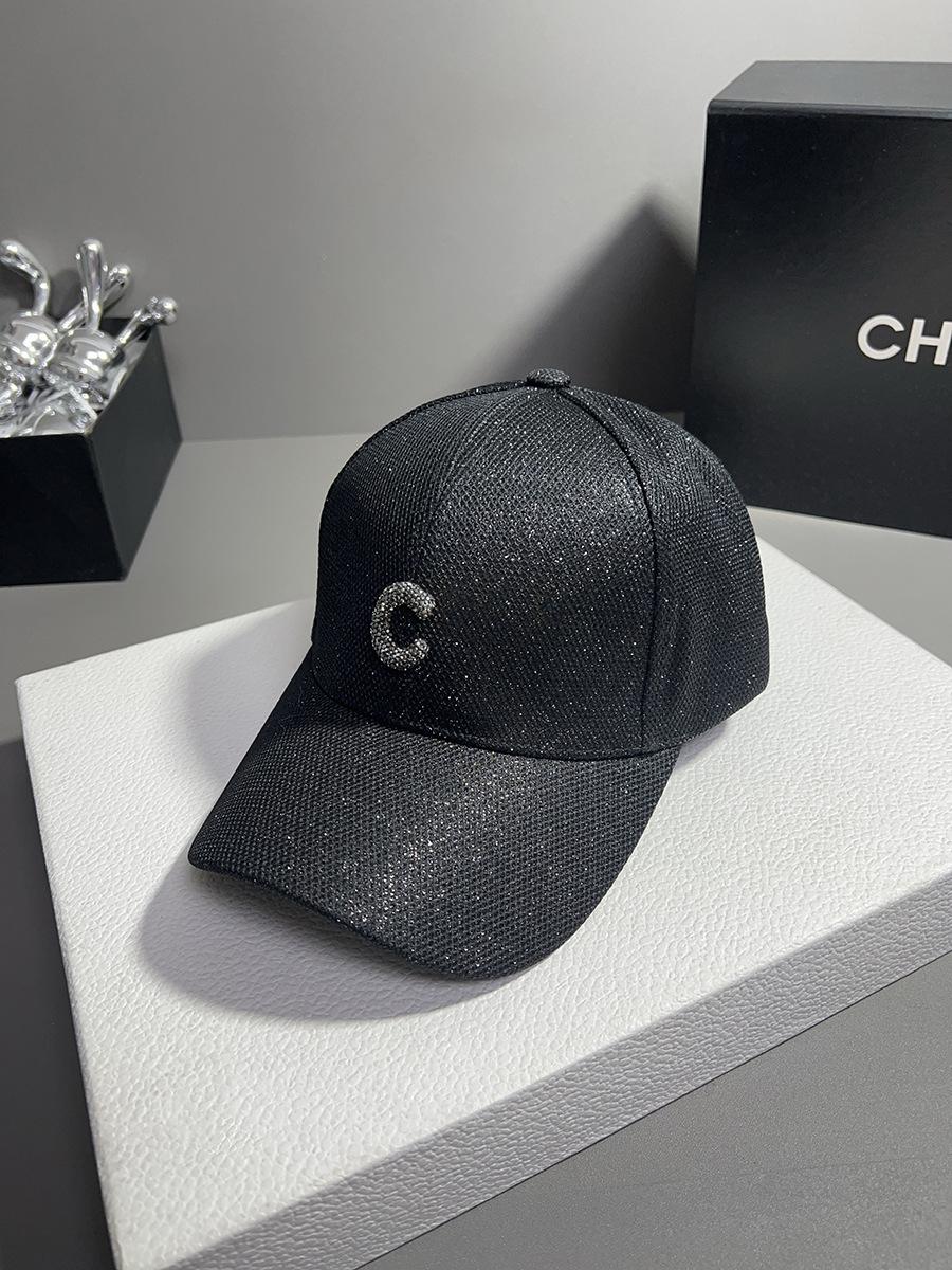 

C letter sequins fashion versatile street hard top cap outdoor elegant pink baseball cap sun hat Adjustable