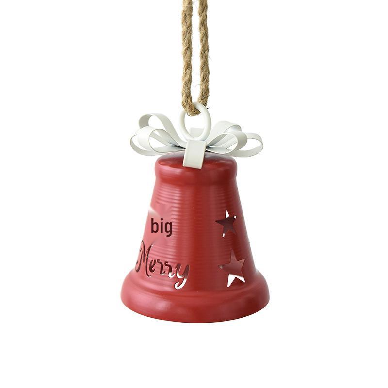 Iron Art Bell with 3D Bow & Hemp Rope - Christmas Tree Ornament & Home Decoration