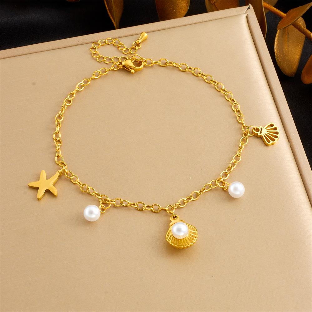 Fashion Beach Colorful Geometric Rhinestone Butterfly Heart Chain Anklet, Simple and Versatile